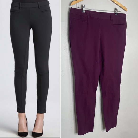 Theory Mandatory Junius Ponte Skinny Pants in Plum Size 12 - Picture 1 of 10